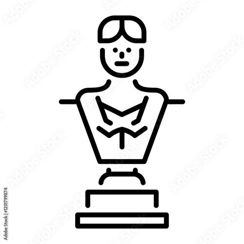 Sculpture display icon in linear style 