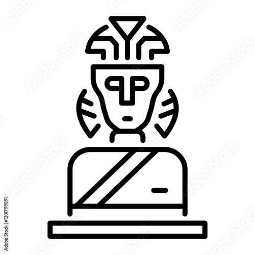Ancient statue icon in linear style 