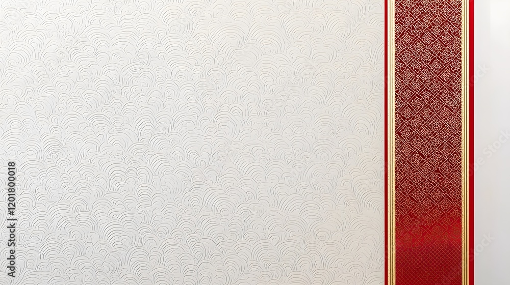 Fototapeta premium Elegant Chinese New Year Background with Red and Gold Border