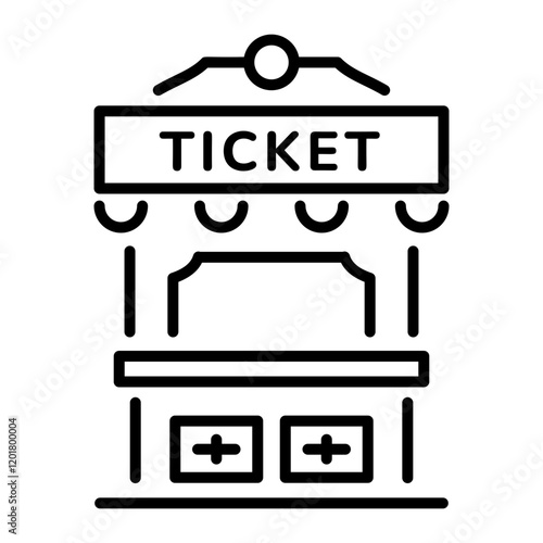 A line style icon of ticket booth 