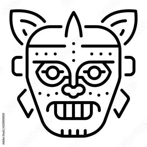 A linear icon of traditional mask 