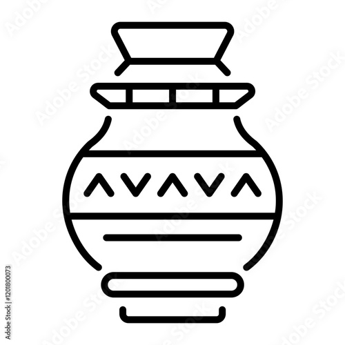 Traditional pot icon in line style 