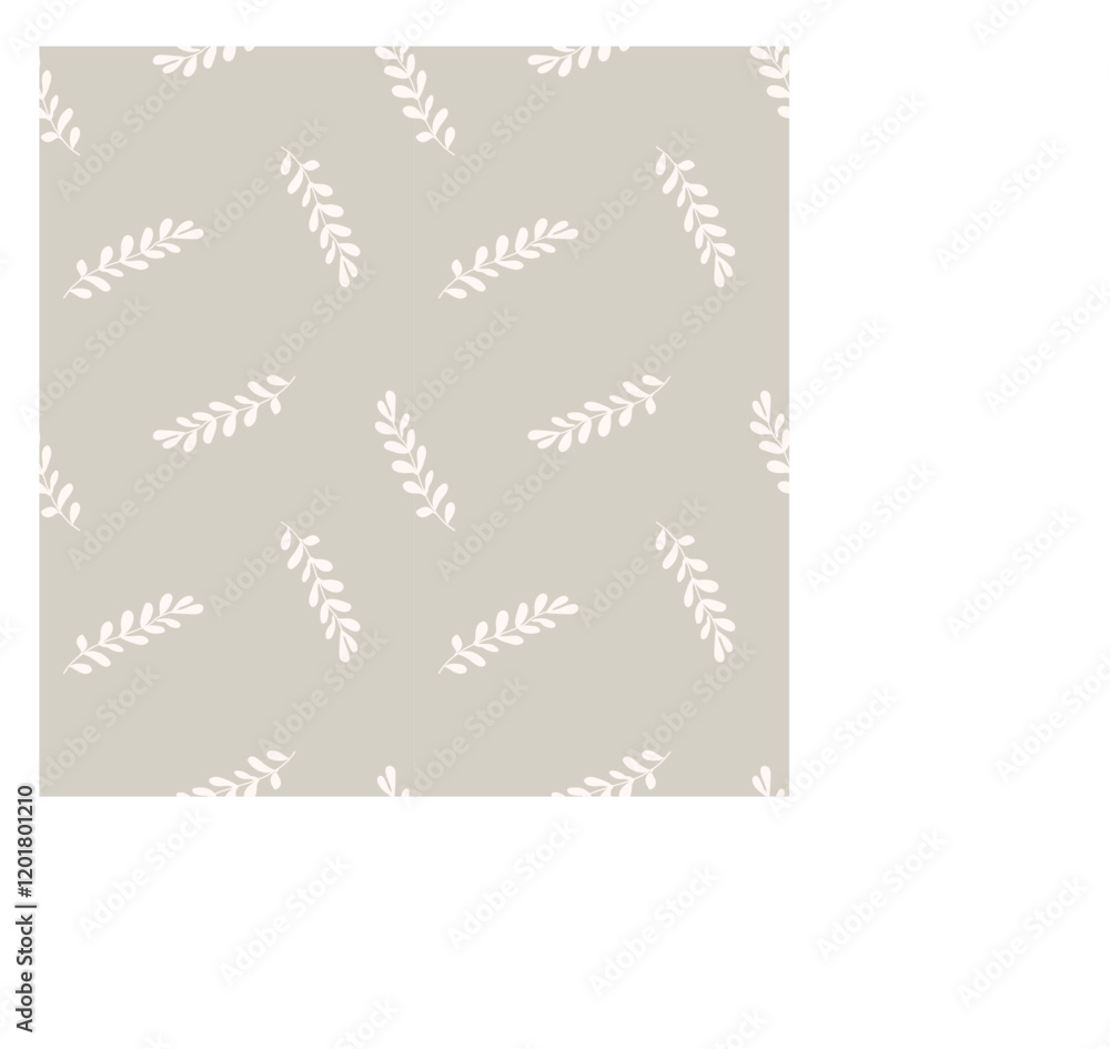 Obraz premium Scandinavian seamless pattern with leaf. Simple minimalistic wallpaper pattern with nature element. Seamless pattern with botanical element.