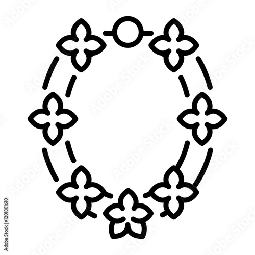 Outline icon depicting a hawaiian lei 