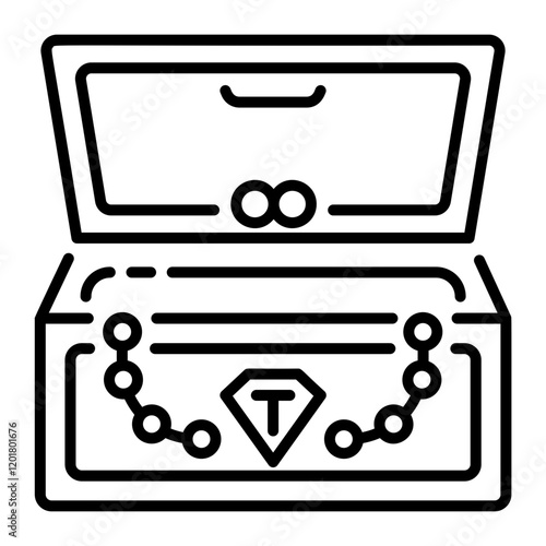 Outline style icon of a jewellery box 