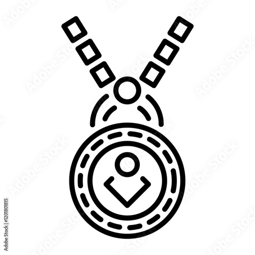 Outline style icon of a beautiful locket 