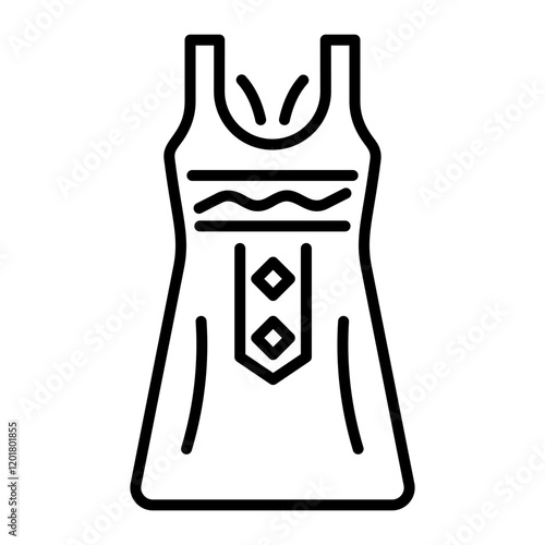 A line style icon of a nightgown 