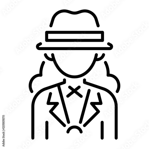 Fashion woman icon in line style 