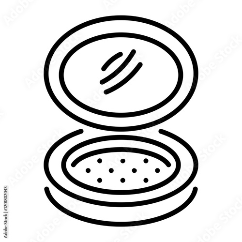 Face powder icon in line style 