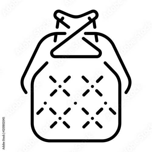 An outline style icon of a quilted bag 