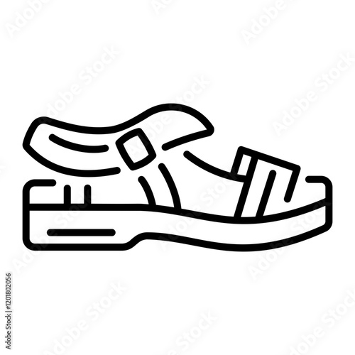 A line style icon of a sandal 