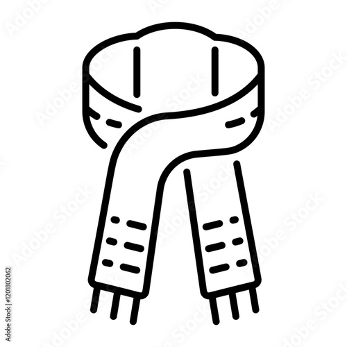 Winter scarf icon in line style 