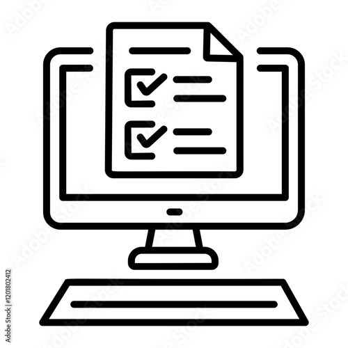 Data entry system icon in line style 