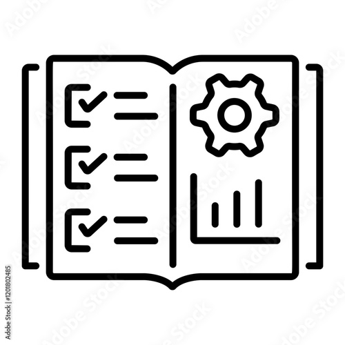 A linear style icon of book report 