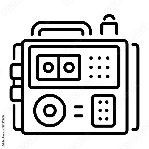 A line style icon of news recorder device 