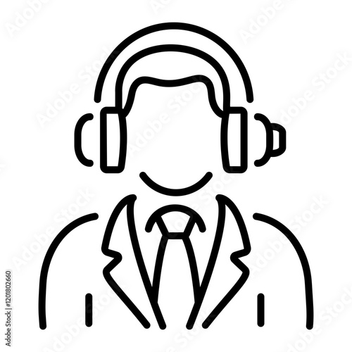 News commentator icon in line style 