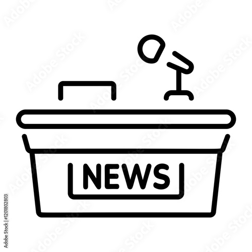 News desk icon in linear style 