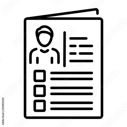 A line style icon of curriculum file  