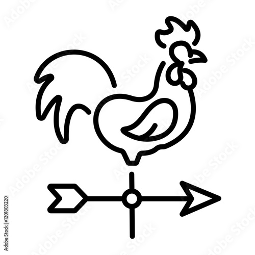 Weather rooster icon in linear style 