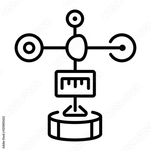 A linear icon of sonic anemometer 