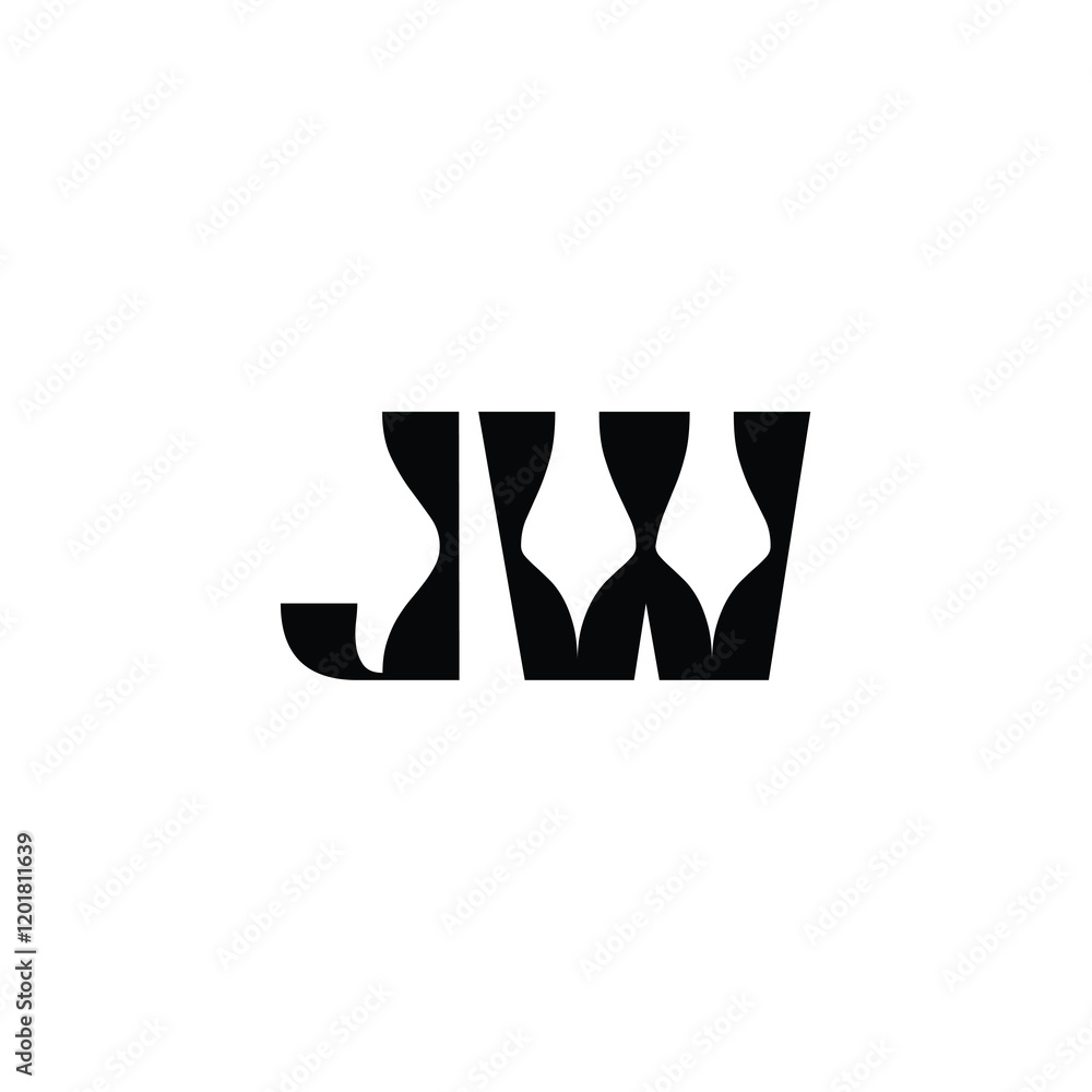 JW monogram logo design letter text name symbol monochrome logotype alphabet character simple logo JW monogram logo design letter text name symbol monochrome logotype alphabet character simple logo