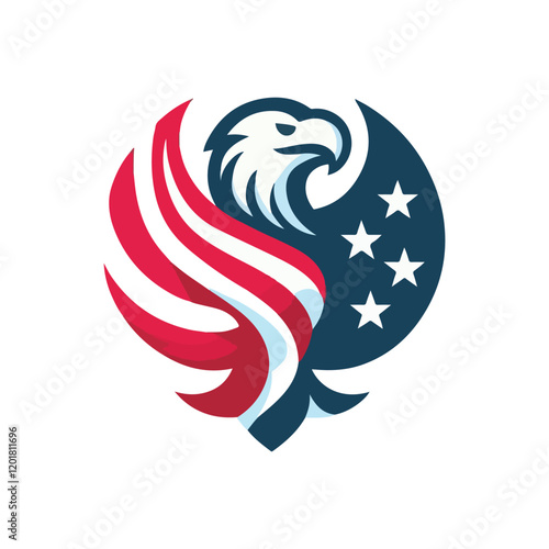American Eagle vector illustration iconic mascot logo symbolic freedom 