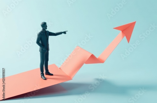 Business competitor advantage of paper plane in new direction, competitor individual pointing in different ways for new competitive solution on 3D paper plane. leaderplane for new ideas competitor 