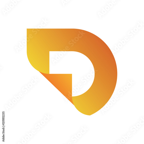 
Cut-off "D" letter vector logo.