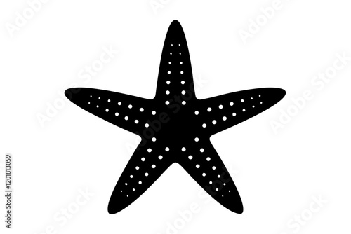 Starfish Silhouette Icon Vector Illustration

