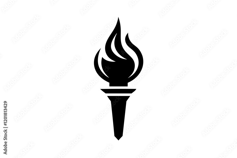 Flame Torch Logo Icon Vector - Fire Symbol Design Template for Branding & Business Flame Torch Logo Icon Vector - Fire Symbol Design Template for Branding & Business
