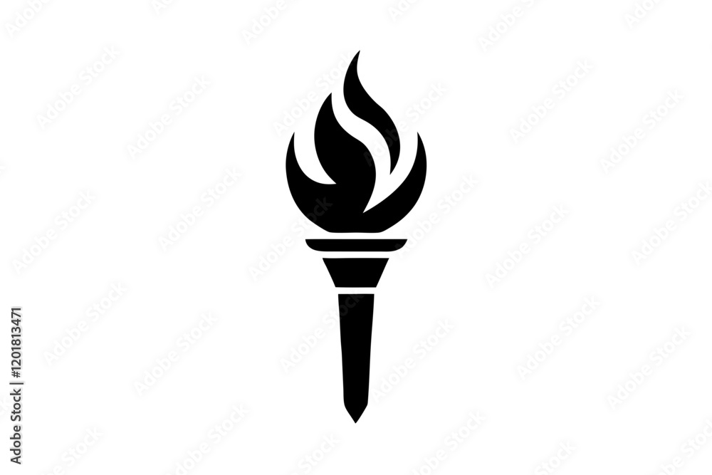 Flame Torch Logo Icon Vector - Fire Symbol Design Template for Branding & Business Flame Torch Logo Icon Vector - Fire Symbol Design Template for Branding & Business