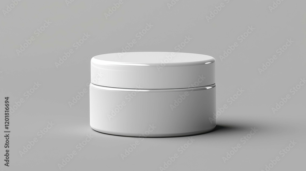 A minimalist white skincare jar placed on a neutral background, showcasing its sleek design and smooth surface, ideal for any beauty product. A minimalist white skincare jar placed on a neutral background, showcasing its sleek design and smooth surface, ideal for any beauty product.