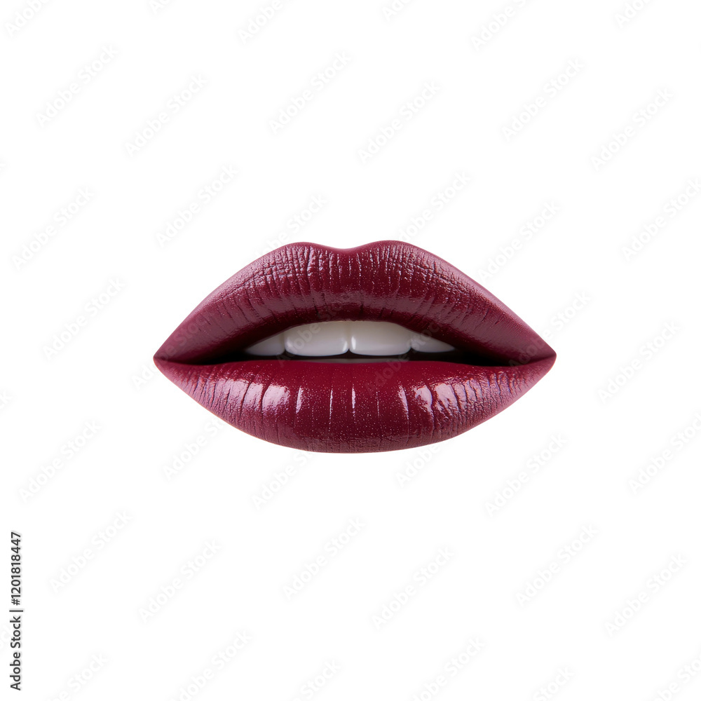 Obraz premium Close-up of Sensual Lips with Deep Burgundy Lipstick
