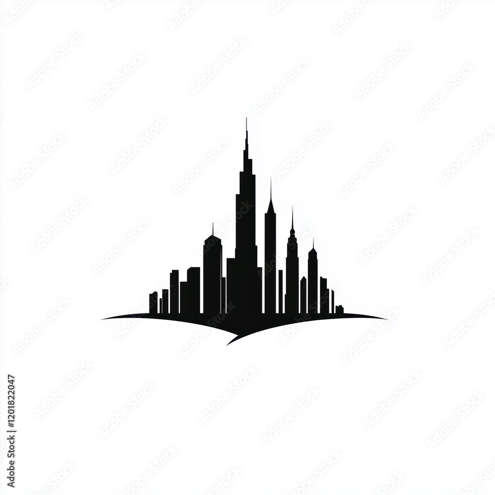 Fototapeta premium Stylish real estate logo symbolizing modern architecture and urban expertise
