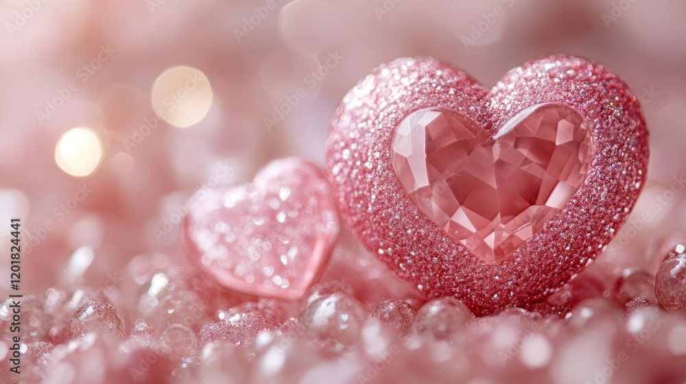 Fototapeta premium pink heart of glass