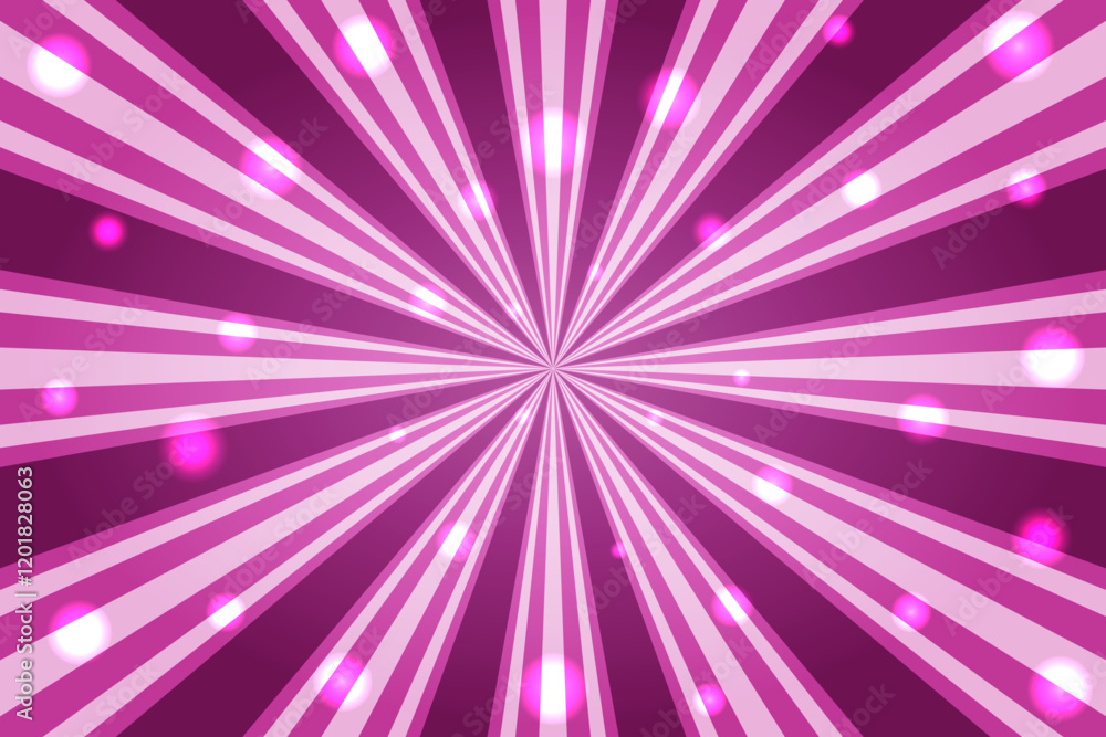 Magic pink colored background with glowing stars. Magic background with sun rays pattern. Vector illustration Magic pink colored background with glowing stars. Magic background with sun rays pattern. Vector illustration