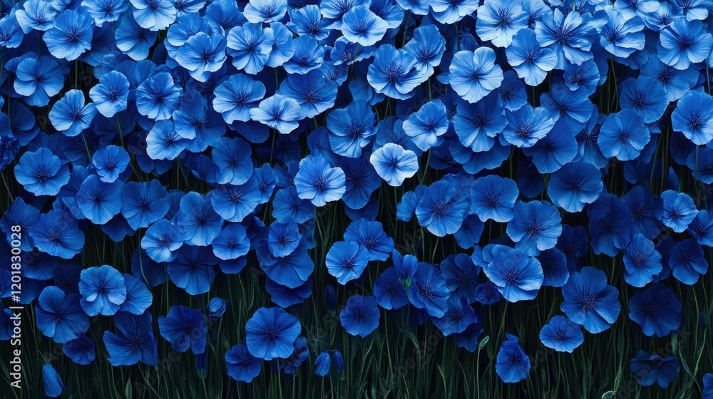 Visually Captivating Seamless Field of Blue Cornflowers Visually Captivating Seamless Field of Blue Cornflowers