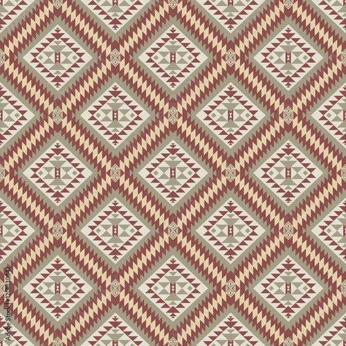 American tribal ethnic native pattern seamless.Traditional Navajo,Aztec,Apache,Southwest and Mexican style fabric pattern.Abstract vector motif pattern.For fabric,clothing,blanket,woven,wrap,decorate.