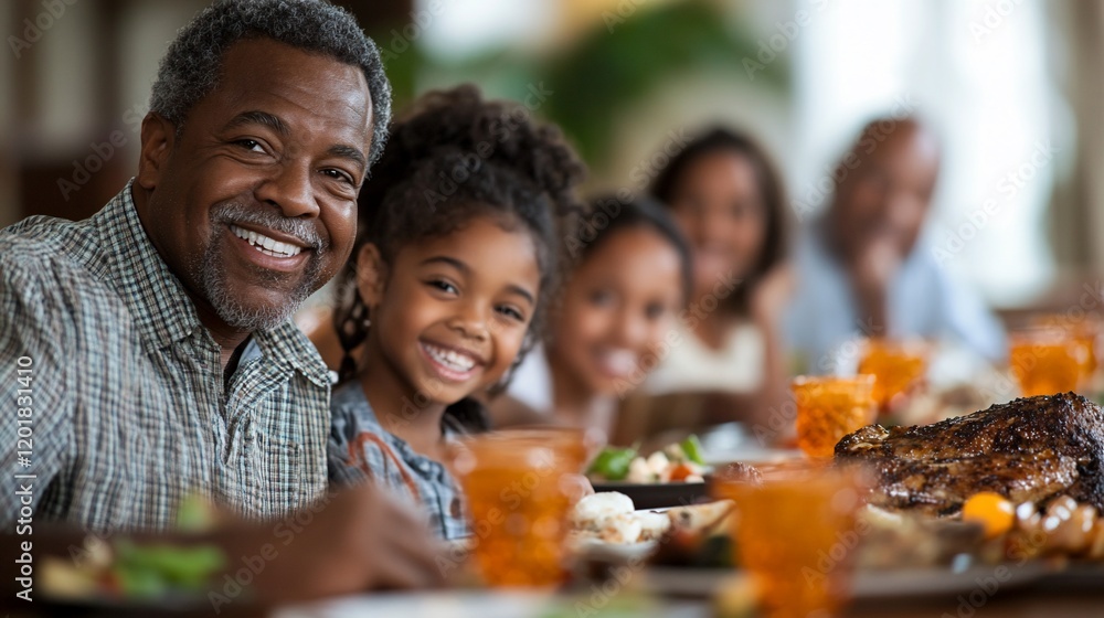 Happy family Thanksgiving dinner home Happy family Thanksgiving dinner home