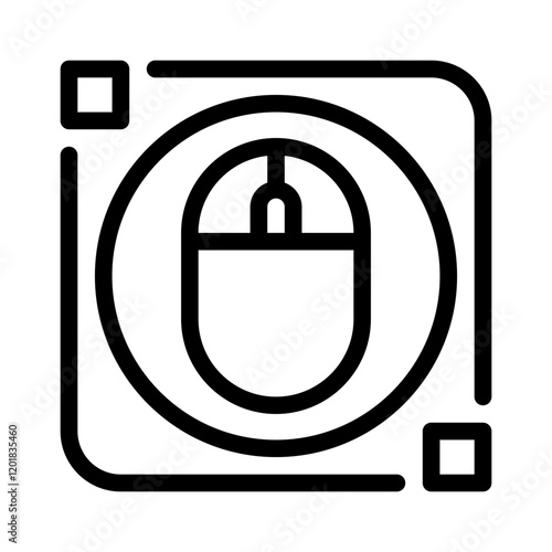 Icon Mouse Application With Style Outline