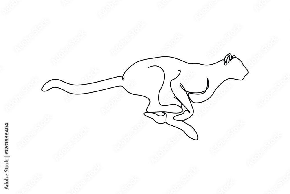 Obraz premium tiger hunt pose line art drawing