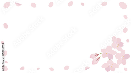 桜の花のバナー背景素材　横長　16:9