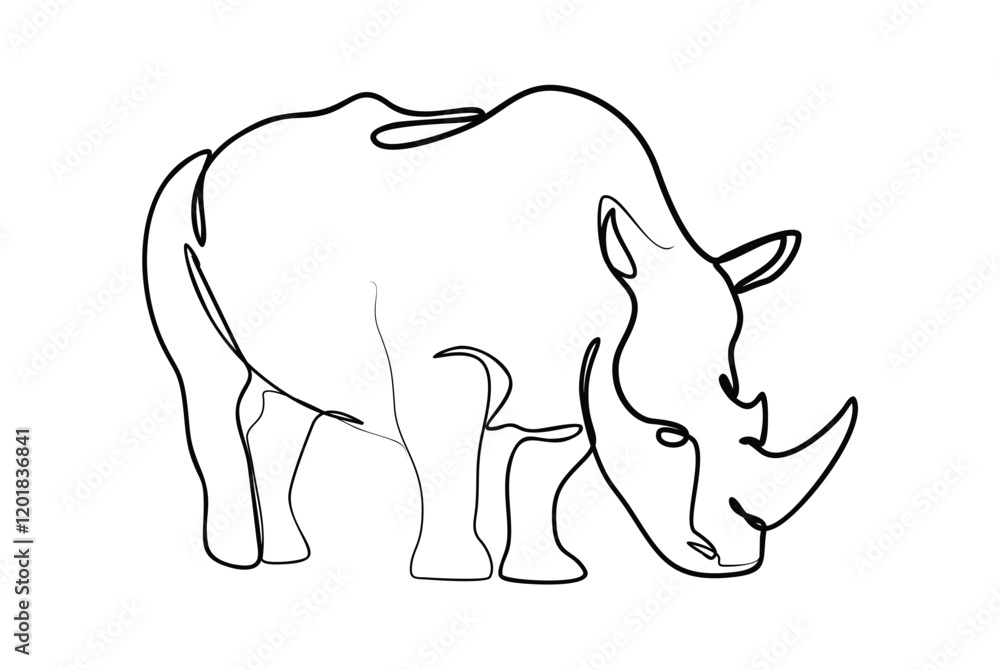 rhinozeros line art drawing with minimalist style rhinozeros line art drawing with minimalist style