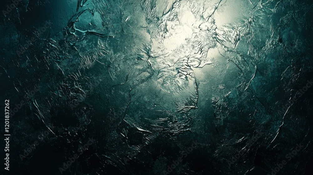 Glowing Orb in a Dark Textured Abyss: An Abstract Cosmic Image Glowing Orb in a Dark Textured Abyss: An Abstract Cosmic Image