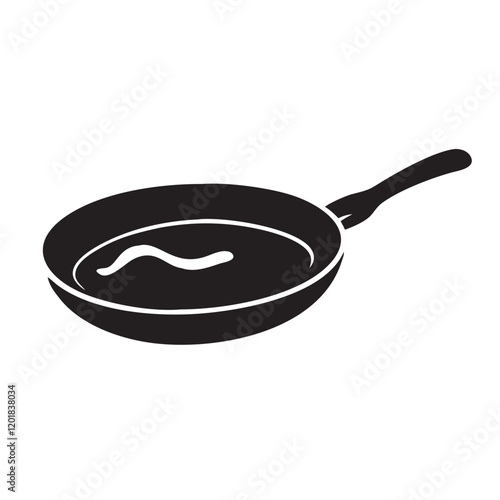 frying pan black silhouette vector illustration
