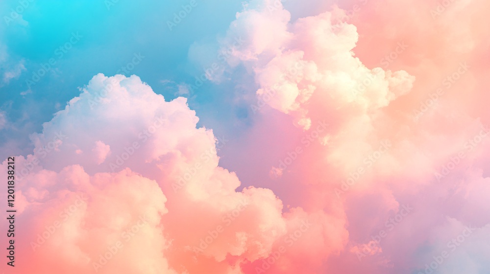 Soft Pastel Clouds in a Dreamy Sky with Gentle and Vibrant Hues of Pink and Blue Soft Pastel Clouds in a Dreamy Sky with Gentle and Vibrant Hues of Pink and Blue