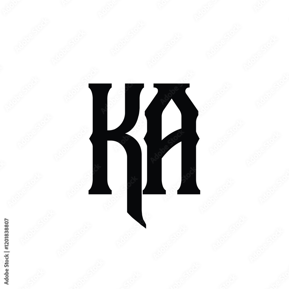Ka monogram logo design letter text name symbol monochrome logotype alphabet character simple logo Ka monogram logo design letter text name symbol monochrome logotype alphabet character simple logo