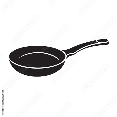 frying pan black silhouette vector illustration
