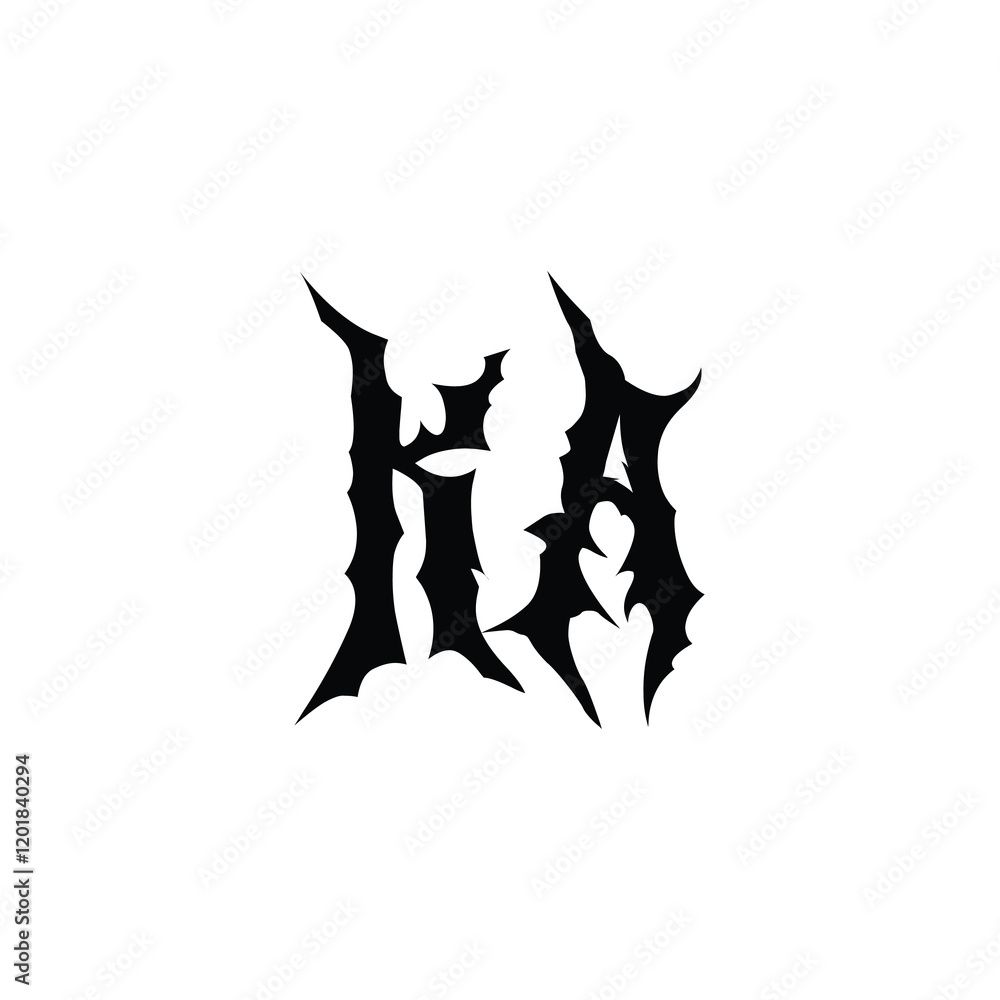 Ka monogram logo design letter text name symbol monochrome logotype alphabet character simple logo Ka monogram logo design letter text name symbol monochrome logotype alphabet character simple logo