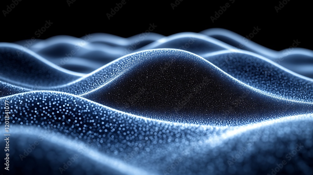 Abstract Blue Particle Wave Landscape Abstract Blue Particle Wave Landscape